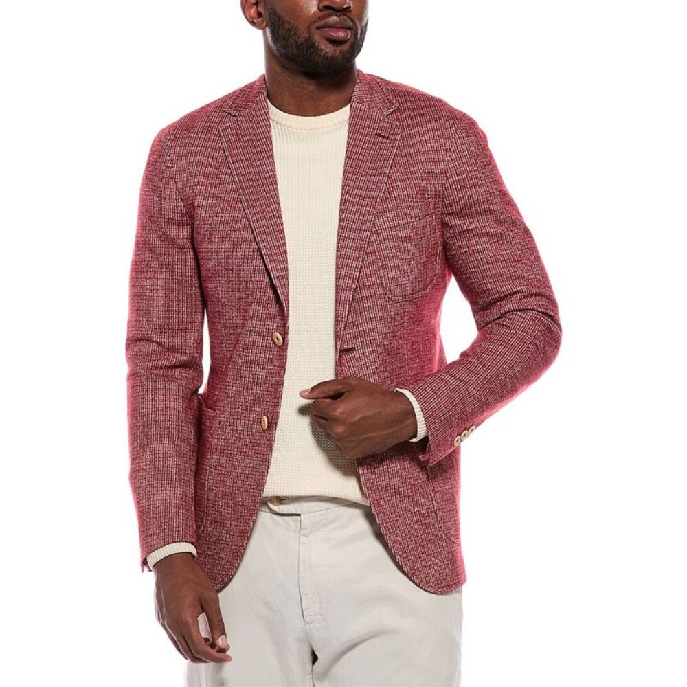 Slowear Mens  Montedoro Virgin Wool-Blend Sportscoat, Red